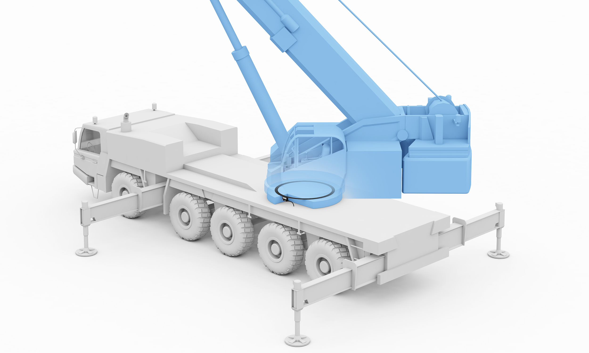 Mobile Crane: Detecting the Position of the Mobile Crane over 360° image