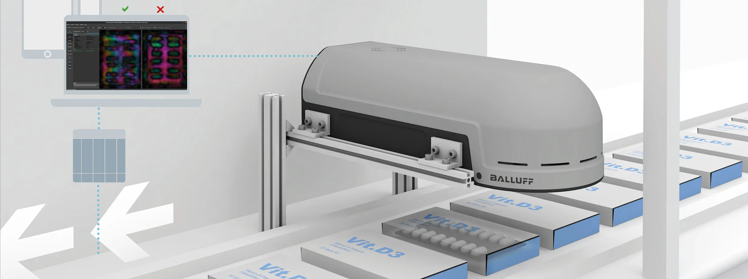 Precise foreign object and completeness inspection in pharmaceutical manufacturing image