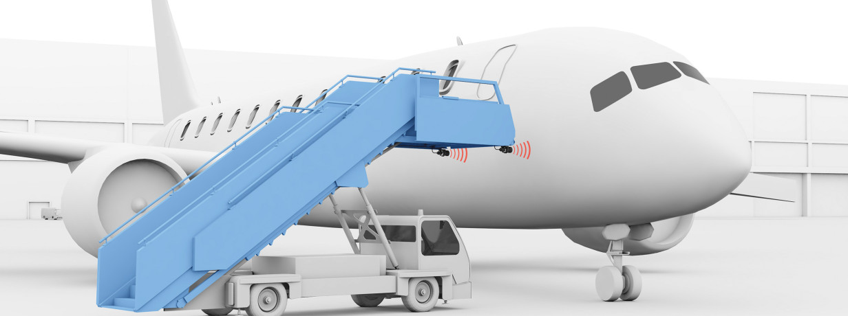 飛行機：タラップの最適な配置