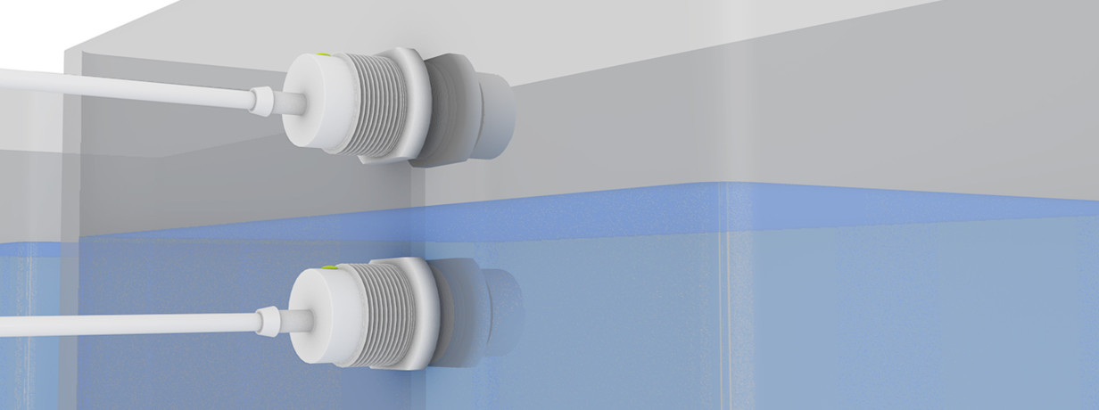 Detect process fluids with media contact